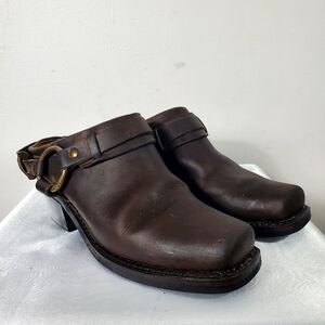 Vintage 90’s Frye Belted Harness Mule Booties Made In USA